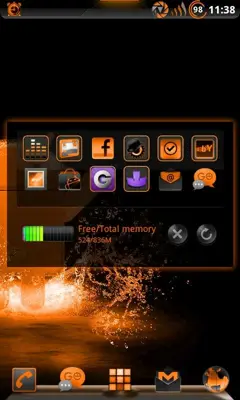 GOWidget SunsetOrangeICS Theme by TeamCarbon android App screenshot 0